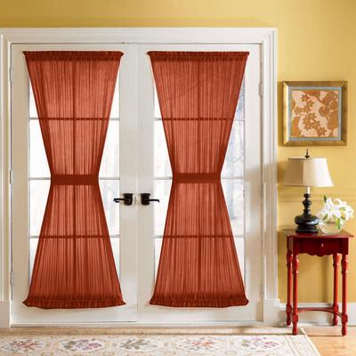 Wide Width BH Studio Sheer Voile Door Panel With Tiebacks by BH Studio in Autumn Leaves (Size 60