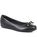 Pavers Ladies Flat Ballet Shoes - Black Size 6 UK