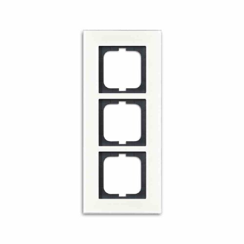 Busch-Jaeger CARAT Rahmen, 3f, weiß, glänzend, Glas, geeignet für Geräteeinbaukanal, geeignet für Unterputz-Installation Image