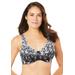 Plus Size Women's Embroidered Underwire Bra by Amoureuse in Black Silver (Size 46 C)