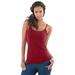 Plus Size Women's Bra Cami with Adjustable Straps by Roaman's in Classic Red (Size L) Stretch Tank Top Built in Bra Camisole