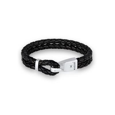 KUZZOI Herren Leder Basic Haken-Verschluß 925 Silber 21 Image