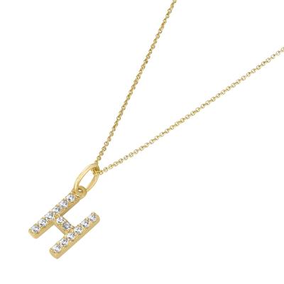 Luigi Merano - Kette Anhänger Buchstabe H mit Zirkonia, Gold 375 Ketten 1 ct Gold Damen