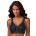 Plus Size Women's Glamorise® Magic Lift® Front-Close Posture Wireless Bra 1265 by Glamorise in Black (Size 58 G)