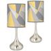 Modern Mosaic II Giclee Modern Droplet Table Lamps Set of 2