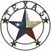 Charlton Home® Chol Texas Lone Star Inspirational Patriotic Circle Welcome Sign Wall Mounted Outdoor Décor | 24 H x 24 W x 0.5 D in | Wayfair