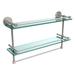 Charlton Home® Dalston 2 Piece Tiered Shelf w/ Towel Bar Glass/Metal in White | 12 H x 22 W x 5 D in | Wayfair A67711740FE841A4BB5E82F606A34EF2