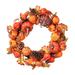 The Holiday Aisle® Waterproof Pumpkin/Goard Maple Leaf 22" Polyester Wreath in Orange/Red | 6 H x 22 W x 22 D in | Wayfair