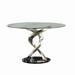 Orren Ellis Alkaios Dining Table Glass/Metal in Gray | 30 H x 48 W x 48 D in | Wayfair 6A7CBF588EDD4D0DB3F25690096BA2A7