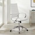 Jive High-back Office Chair by Modway Aluminum/Upholstered in Gray | 44.5 H x 22 W x 26 D in | Wayfair EEI-4135-WHI