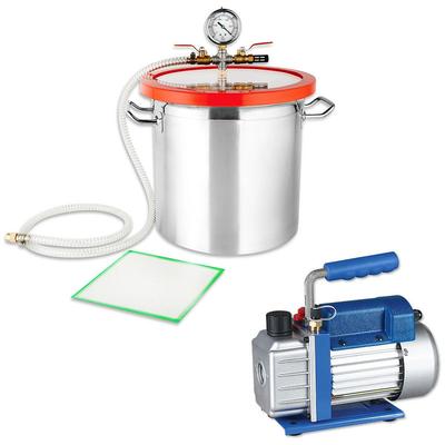 Set 70 l/min Vakuumpumpe + 21,4L Vakuumkammer Unterdruckpumpe Vacuum