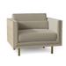 Armchair - Maria Yee Maxwell 36.25" Wide Armchair Wood/Fabric in White/Yellow/Brown | 32.25 H x 36.25 W x 32.5 D in | Wayfair