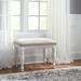 Obadiah Vanity Stool Polyester/Wood/Upholstered in Brown/Gray/White Laurel Foundry Modern Farmhouse® | 18 H x 24 W x 16 D in | Wayfair