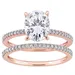 Stella Grace 14k Rose Gold 2 Carat T.W. Lab-Created Moissanite & 1/4 Carat T.W. Diamond Engagement Ring Set, Women's, Size: 8, White