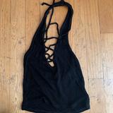 Urban Outfitters Tops | Black Halter Top | Color: Black/Tan | Size: Xs