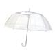 SMARTBULLE Großer langer Regenschirm Transparent - Windfest; 12 Stäbe; Durchmesser=102cm; Automatische Öffnung; Damenregenschirm; Ideal für Hochzeiten; Gesäumte Farbe WEISS
