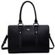 David Jones - Women's Large Size Tote Handbag - Long Handles Shoulder Bag - Striped Faux Leather Lady Handbag - Rigid Shopper Top-Handle Satchel Bag - City Briefcase Work School Office - Black