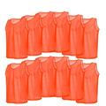 Dilwe 12Pcs Football Vest Adults Breathable Premium Polyester Soccer Scrimmage Team Practice Vests Size:64(L) x 54cm(W) Orange