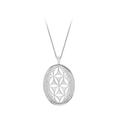 Tuscany Silver Women's Sterling Silver 20mm x 31mm Oval Art Deco Locket On Sterling Silver 25 Panza Curb Chain 46cm/18 Necklace