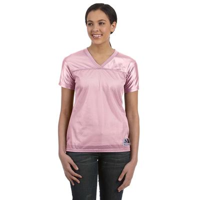 Augusta Sportswear 250 Women's Junior fit Stadium Replica Football Jersey T-Shirt in Light Pink size Small | Polyester