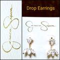 Jessica Simpson Jewelry | Jessica Simpson Gold-Tone Rhinestone Earrings | Color: Gold | Size: See Description