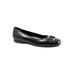 Wide Width Women's Sizzle Signature Leather Ballet Flat by Trotters® in Black Leather (Size 7 W)