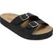 Women's The Maxi Slip On Footbed Sandal by Comfortview in Black (Size 7 M)