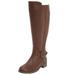Women's The Milan Wide Calf Boot by Comfortview in Medium Brown (Size 7 1/2 M)