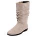 Wide Width Women's The Aneela Wide Calf Boot by Comfortview in Oyster Pearl (Size 8 1/2 W)