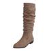 Wide Width Women's The Shelly Wide Calf Boot by Comfortview in Dark Taupe (Size 9 1/2 W)