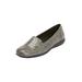 Extra Wide Width Women's The Leisa Slip On Flat by Comfortview in Grey (Size 7 WW)