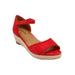 Wide Width Women's The Charlie Espadrille by Comfortview in Red (Size 9 W)