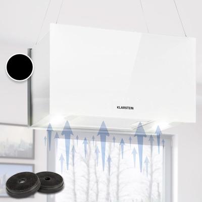Kronleuchter l Inselabzugshaube 60cm Abluft: 590m³/h led Touch Glas weiß - Klarstein Image