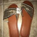 American Eagle Outfitters Shoes | American Eagle Gold Strap Sandal | Color: Gold | Size: 8