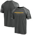 Men's Fanatics Branded Heather Gray Washington Football Team True Classics Tri-Blend Foundation Block Raglan T-Shirt