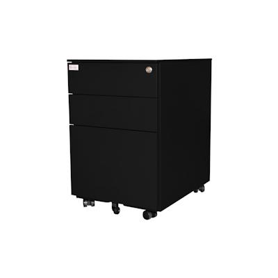 Rollcontainer Metall Schubladenschrank Metallrollcontainer Ordnungssystem Rollbar Metallschrank Schrank Container schwarz Jet-Line Image