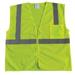 CONDOR 53YL17 High Visibility Vest, U-Block Lime, ANSI Class 2, Front Pocket,