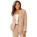 Plus Size Women's Linen Blazer by Jessica London in New Khaki (Size 16 W) Jacket