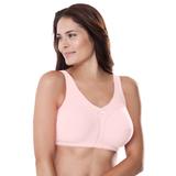 Plus Size Women's Cotton Back-Close Wireless Bra by Comfort Choice in Shell Pink (Size 46 B)