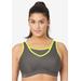 Plus Size Women's No-Bounce Camisole Sport Bra by Glamorise in Grey Yellow (Size 42 G)