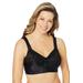 Plus Size Women's Easy Enhancer Front Close Wireless Posture Bra by Comfort Choice in Black (Size 44 B)