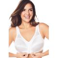 Plus Size Women's Front-Close Satin Wireless Bra by Comfort Choice in White (Size 38 C)