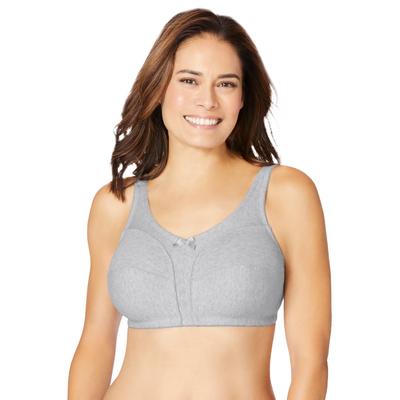 Plus Size Women's Cotton Back-Close Wireless Bra by Comfort Choice in Heather Grey (Size 52 B)
