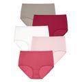 Plus Size Women's Nylon Brief 5-Pack by Comfort Choice in Red Multi Pack (Size 11) Underwear