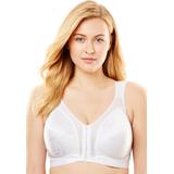 Plus Size Women's Playtex® 18 Hour Front-Close Wireless Bra with Flex Back 4695 by Playtex in White (Size 42 D)