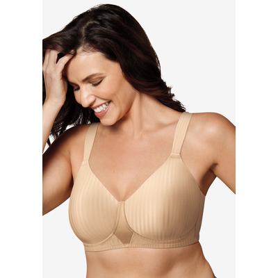 Plus Size Women's Secrets Perfectly Smooth Wireless Bra 4707H by Playtex in Nude Stripe (Size 40 C)