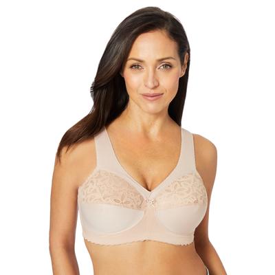 Plus Size Women's Magic Lift® Cotton Support Wireless Bra 1001 by Glamorise in Cafe (Size 54 D)