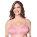 Plus Size Women's Satin Wireless Comfort Bra by Comfort Choice in Rose Quartz (Size 40 C)