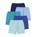 Plus Size Women's Cotton Boxer 5-Pack by Comfort Choice in Blue Multi Pack (Size 12) Panties