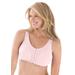 Plus Size Women's Cotton Front-Close Wireless Bra by Comfort Choice in Shell Pink (Size 40 C)